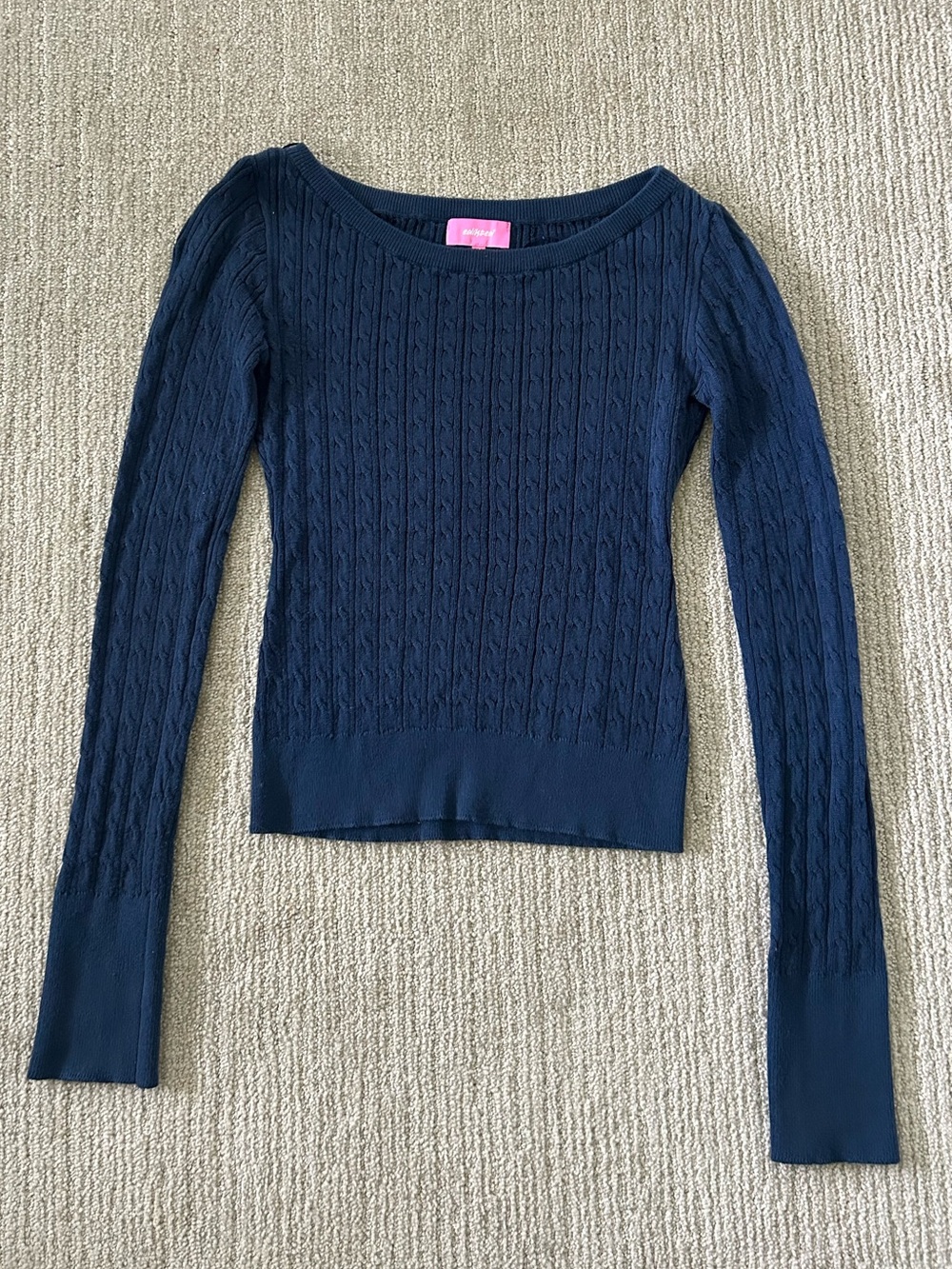 Larah Boat Neck Cable Knit Sweater Edikted